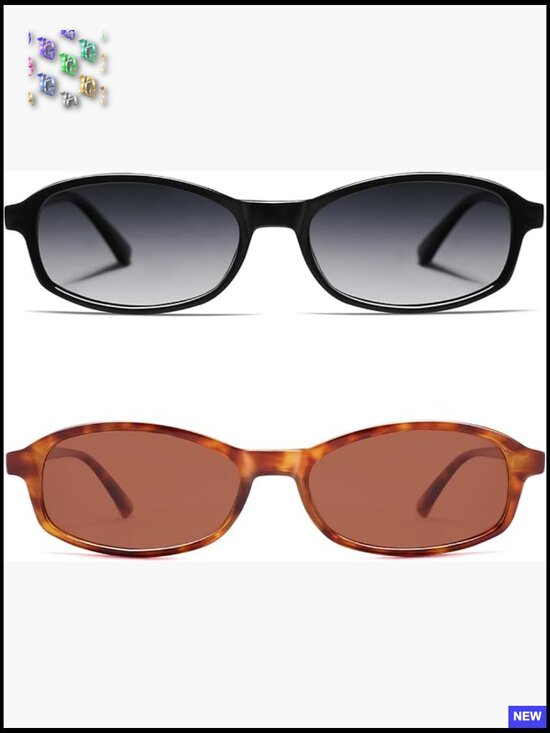 Retro Polarized Rectangle Sunglasses Trendy 90s Vintage Narrow Thin Frame Small main image 6